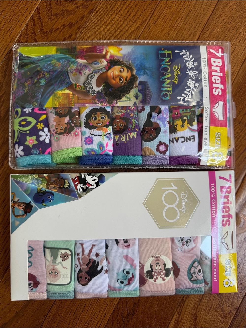 Encanto and Disney size 8 girl’s briefs 14ct bundle of 2 packs
